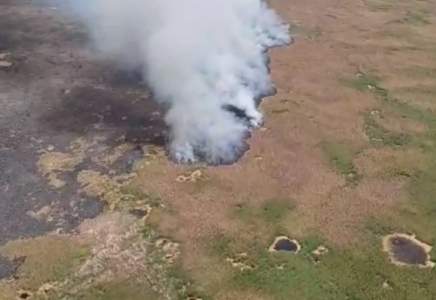 Балқашта 8 күн бұрын тұтанған өрт әлі сөндіріліп жатыр