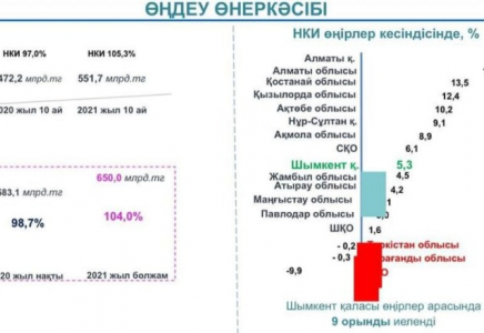 Шымкентте өңдеу өнеркәсібі дамып жатыр