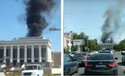 Атырауда драма театрынан алапат өрт шықты (видео)