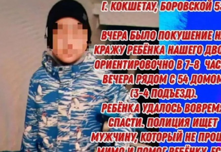 Көкшетау тұрғынының 8 жасар ұлын ұрламақшы болды